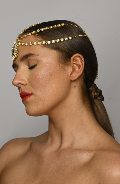 Crystal Diamante Rhinestone Multi layered Tassels Headpiece Hair Jewellery