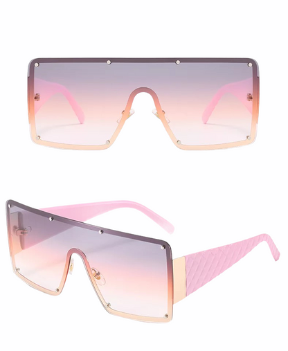 Oversized Trendy Square 400 UV Gradient Lenses Optical Sunglasses For Women