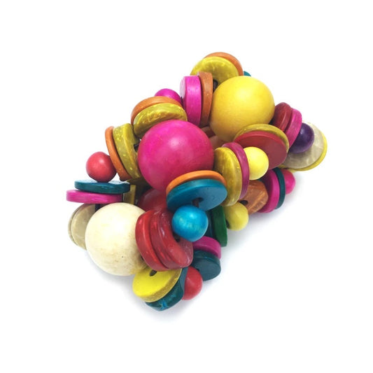 Multicolour Coconut Shells Beaded Bangle Bracelet Cuff