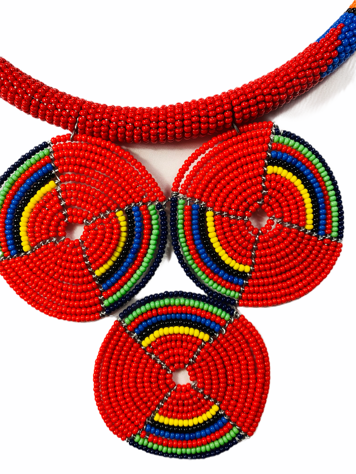 Authentic African Beaded Pendant Necklace