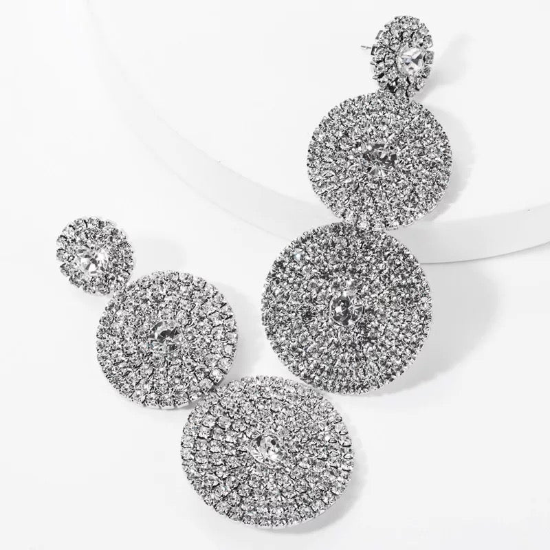 Elegant Long Glamorous Statement Diamante Rhinestone Dangle Earrings