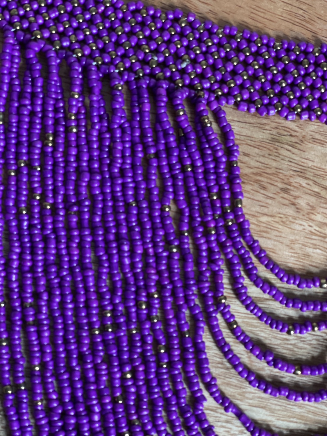 Handmade African Purple Beaded Choker Necklace UK - Fatisha Boutique # Fatisha Boutique