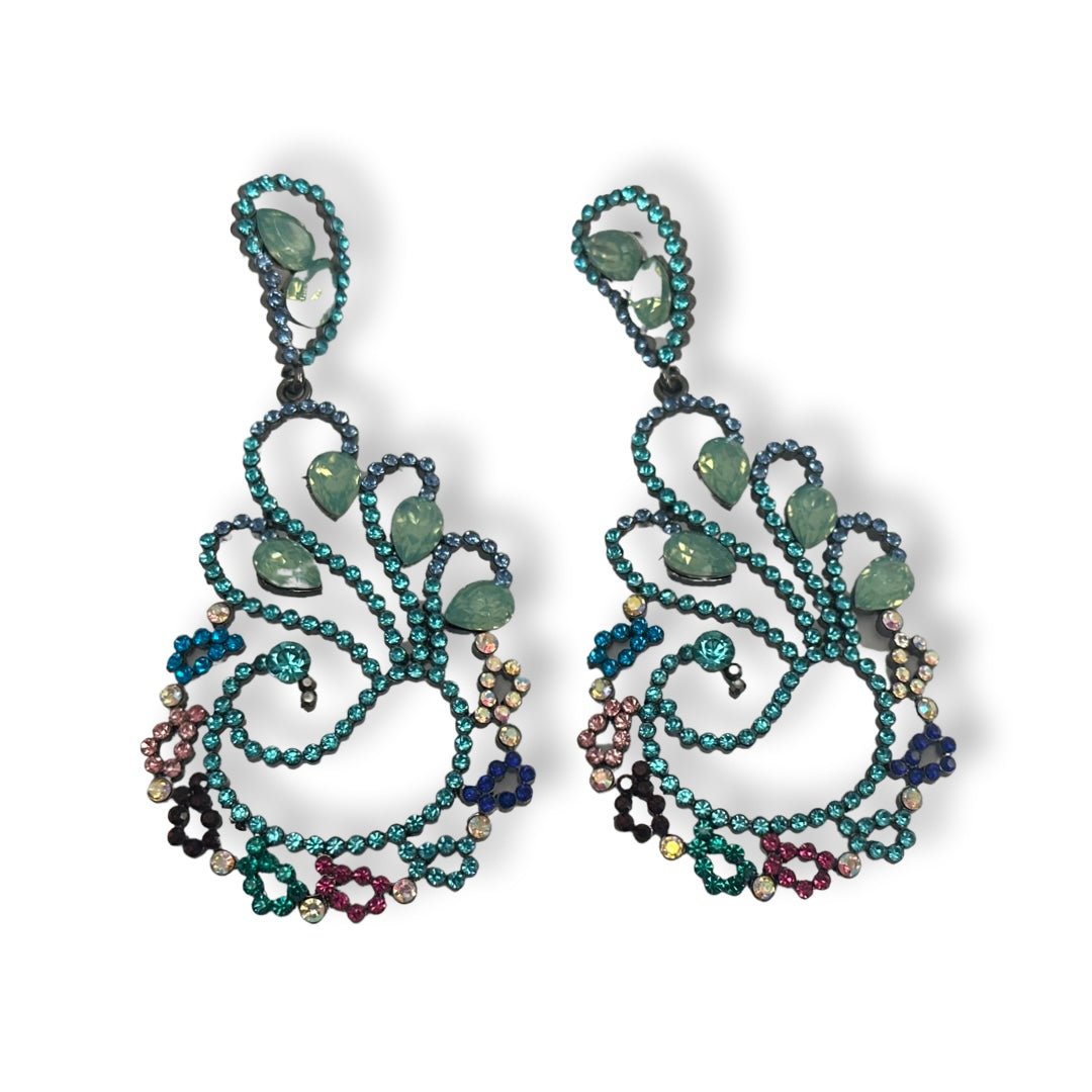 Elegant Diamante Rhinestone Dangle Statement Earrings - Fatisha Boutique