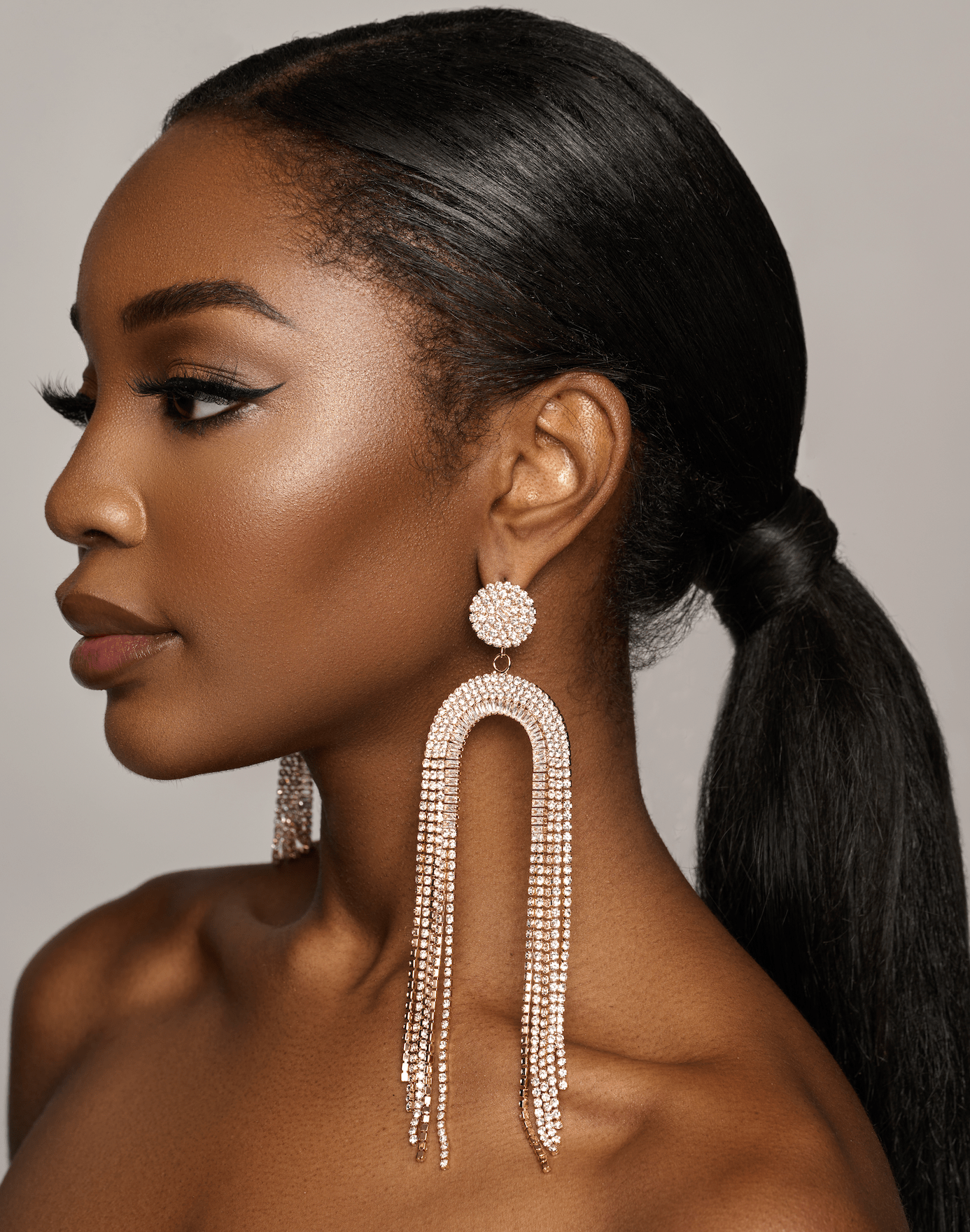 Elegant Long Crystal Fringe Statement Dangle Earrings - Fatisha Boutique