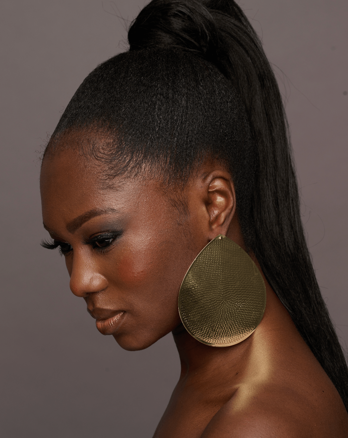 Elegant Oversizes Metal Statement Earrings - Fatisha Boutique