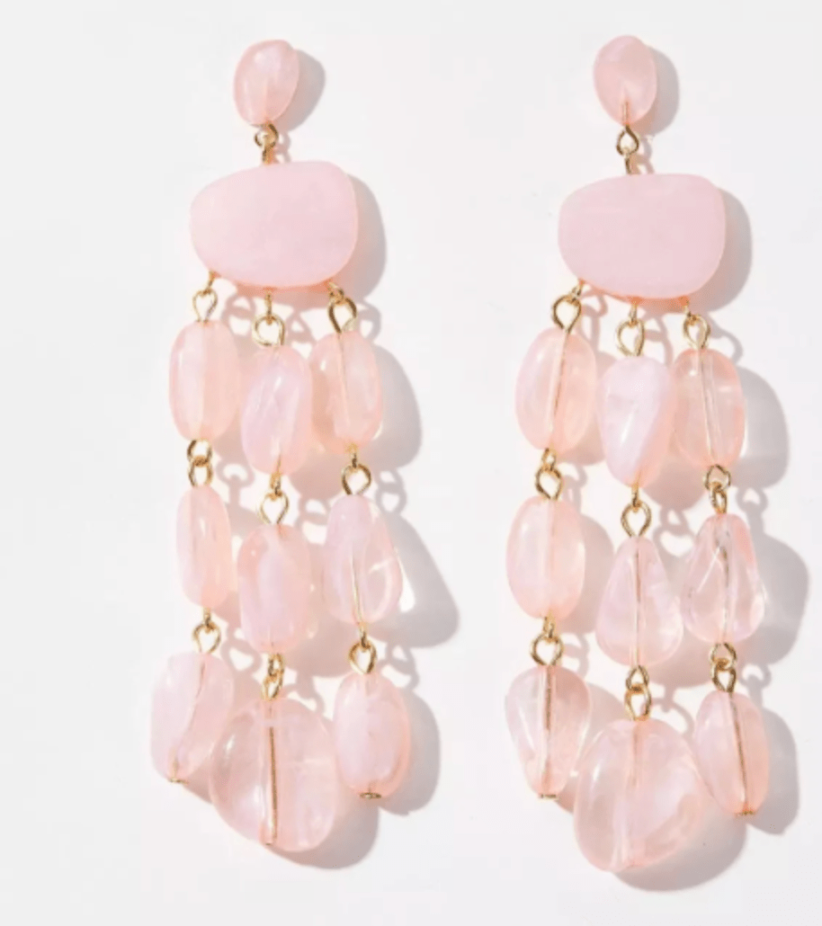 Elegant Pink Long Drop Earrings – Delicate Layered Dangle Earrings for Women - Fatisha Boutique