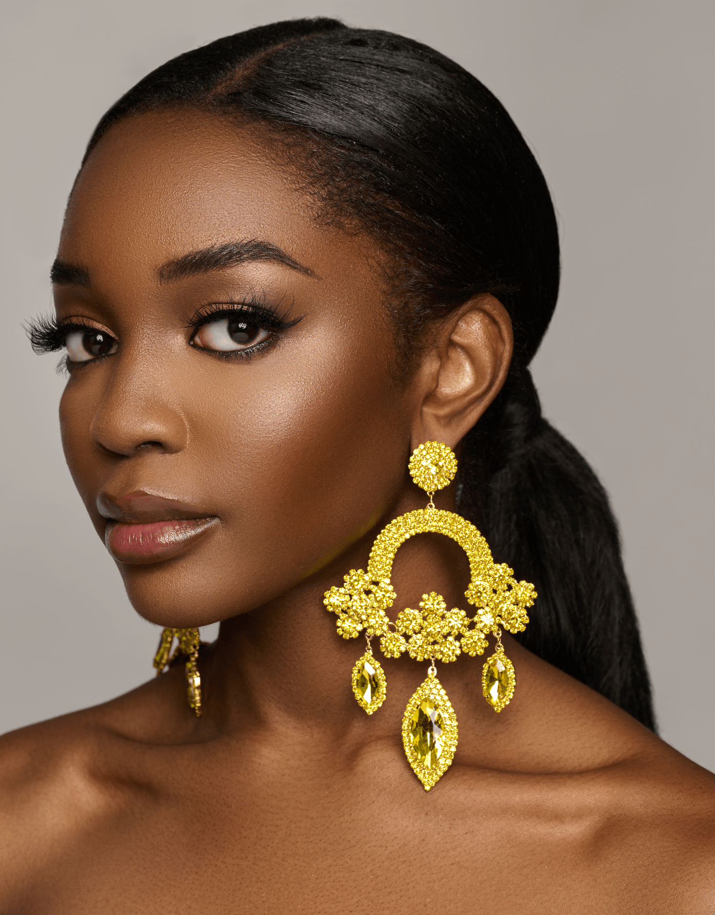Elegant Statement Gemstones Crystal Diamante Rhinestone Long Tassel Earrings - Fatisha Boutique