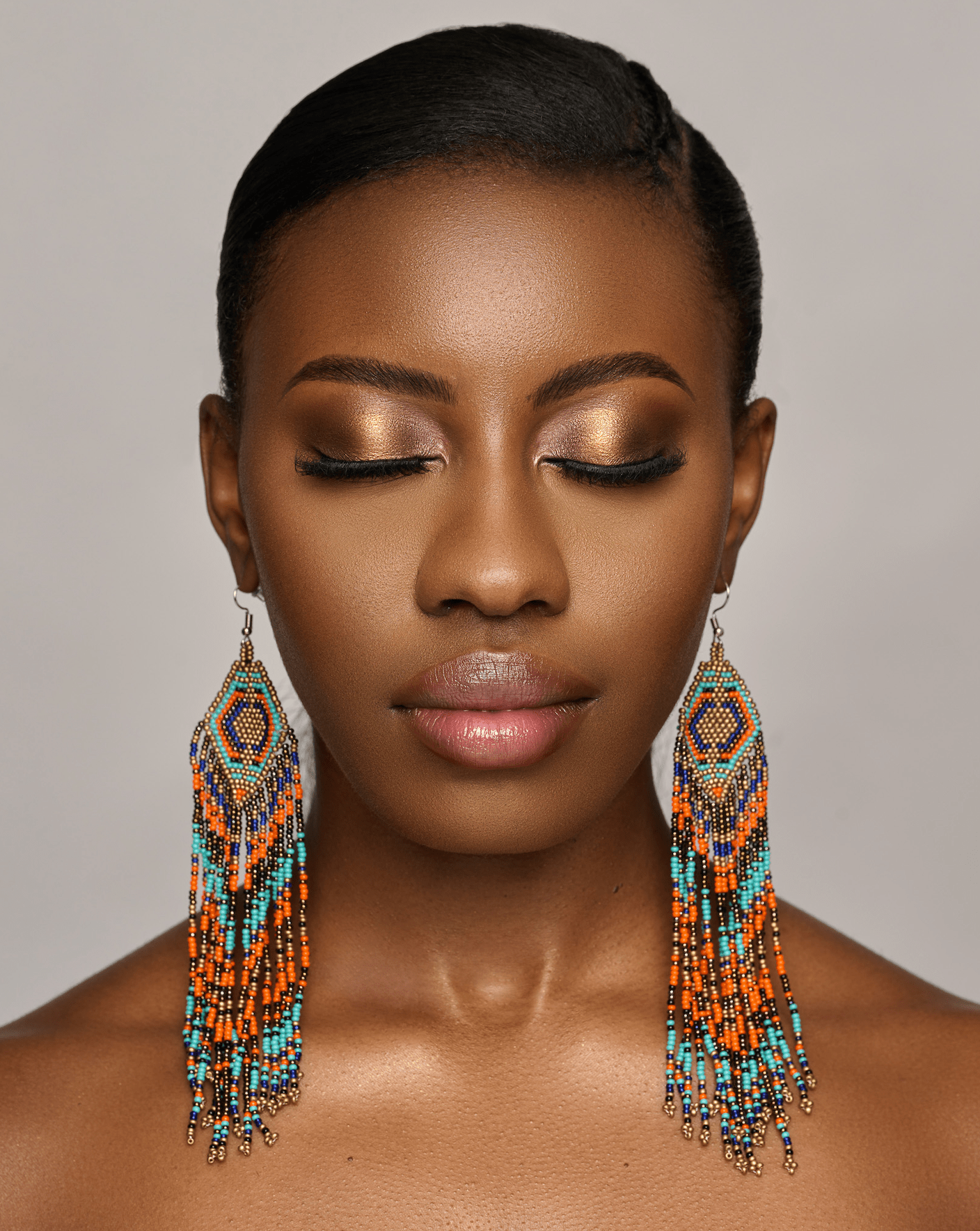 Extra Long Elegant Authentic African Tribal Ethnic Native Dangle Earrings - Fatisha Boutique
