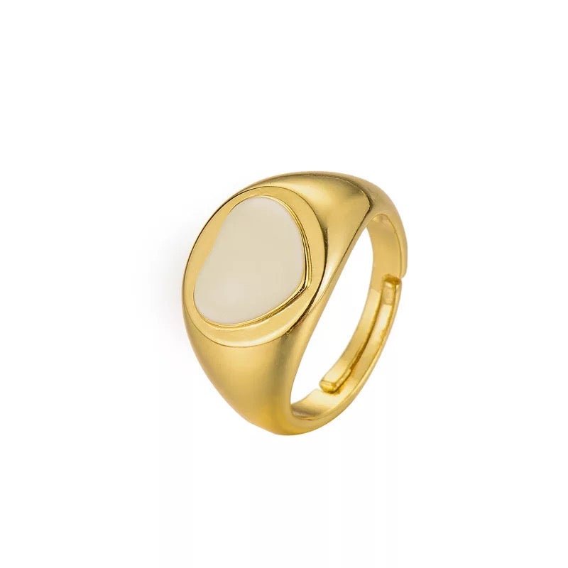 Gold Plated Heart Shaped Pastel Statement Rings - Fatisha Boutique