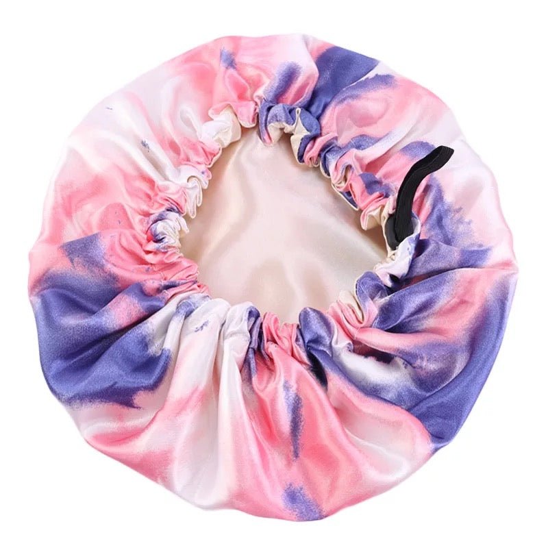 Kids Adjustable Double - Layered Reversible Satin Silk Bonnet Cap | Tie - Dye Sleep Cap | Hair Protection - Fatisha Boutique