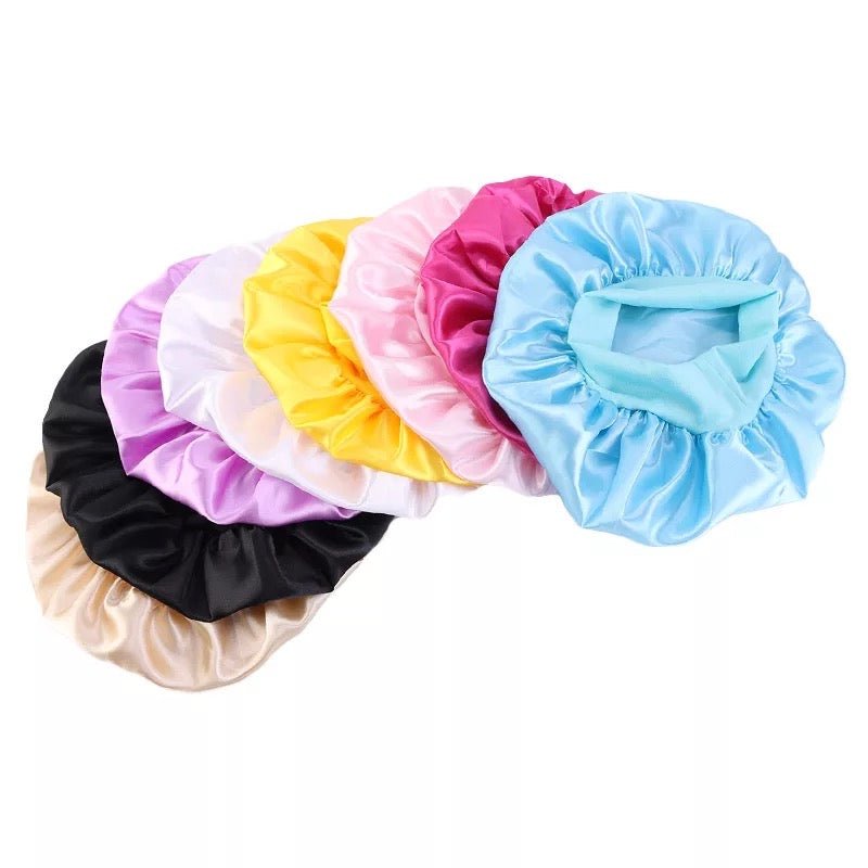 Kids Large Band Single Layered Satin Silk Bonnet Caps - Fatisha Boutique