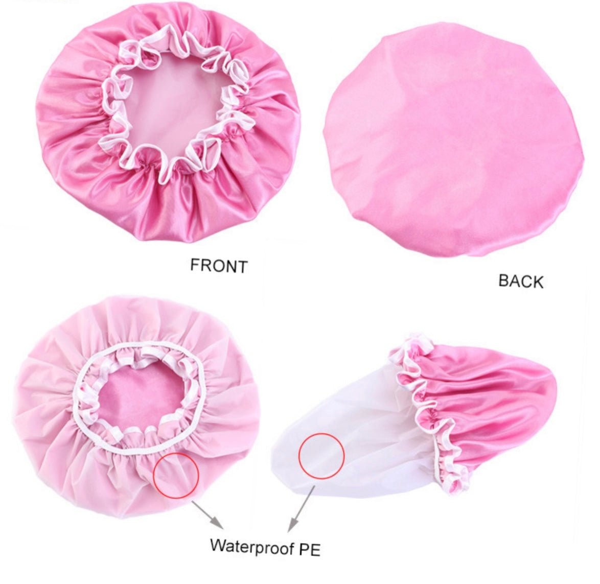 Kids Luxury Satin Silk Doubled Layered Shower Bonnet Caps - Fatisha Boutique