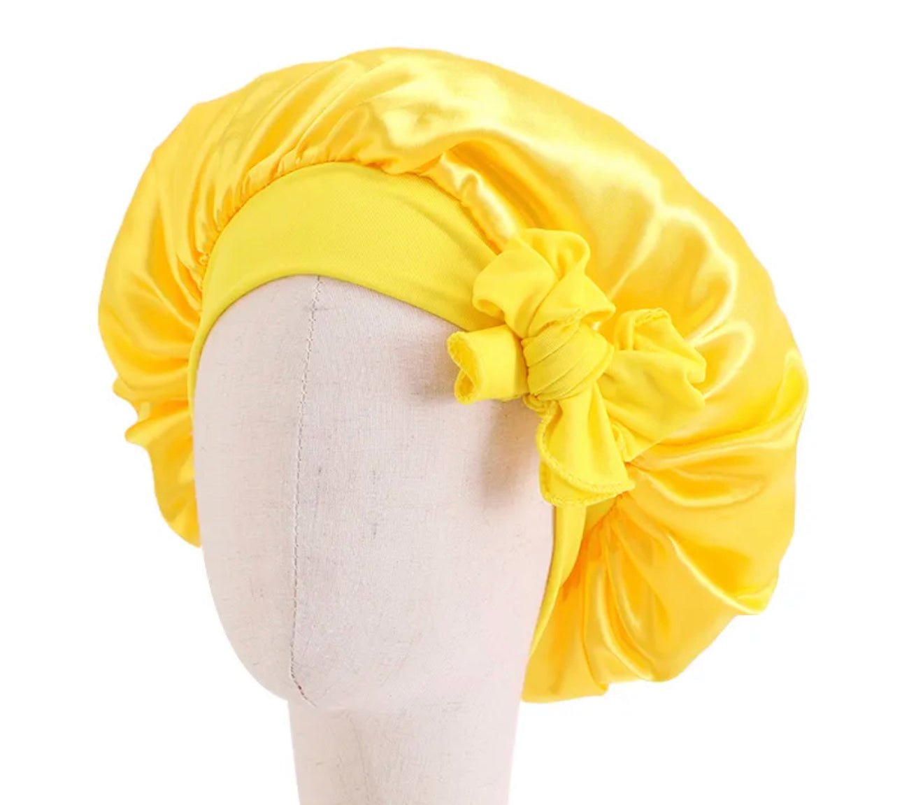 Kids Single Layered Bow Tied Design Satin Silk Bonnet Caps - Fatisha Boutique