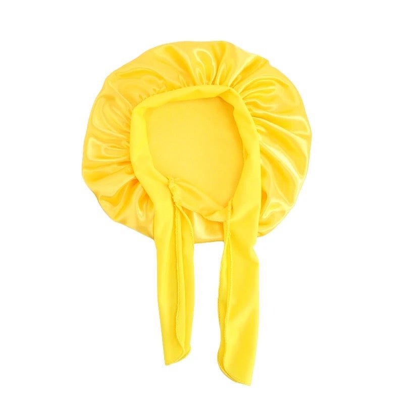 Kids Single Layered Bow Tied Design Satin Silk Bonnet Caps - Fatisha Boutique