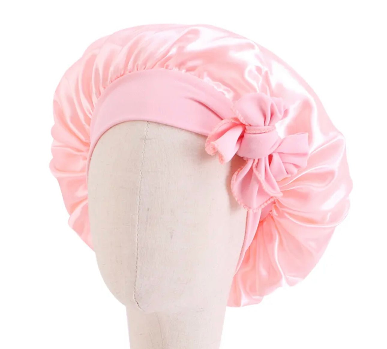 Kids Single Layered Bow Tied Design Satin Silk Bonnet Caps - Fatisha Boutique