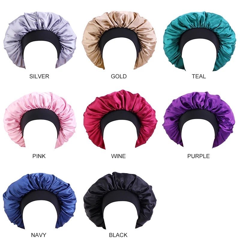 Large Adjustable Band Satin Silk Single Layered Luxury Stylish Bonnet Caps - Fatisha Boutique