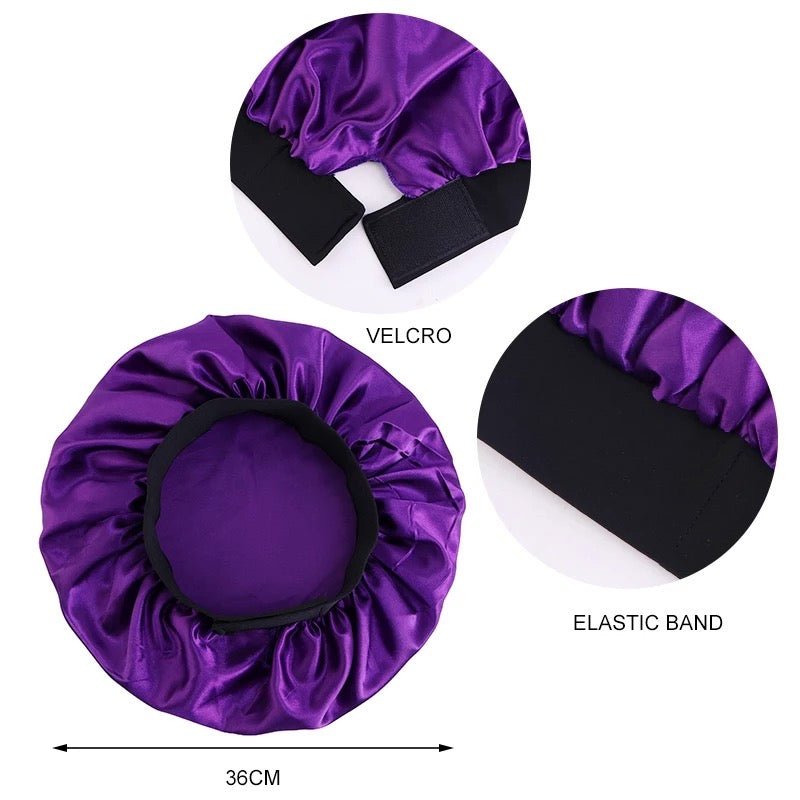 Large Adjustable Band Satin Silk Single Layered Luxury Stylish Bonnet Caps - Fatisha Boutique