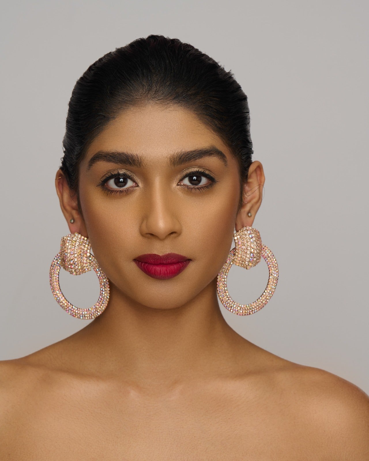 Large Luxury Crystal Rhinestone Statement Earrings |Bold Glamorous Sparkling Earrings - Fatisha Boutique