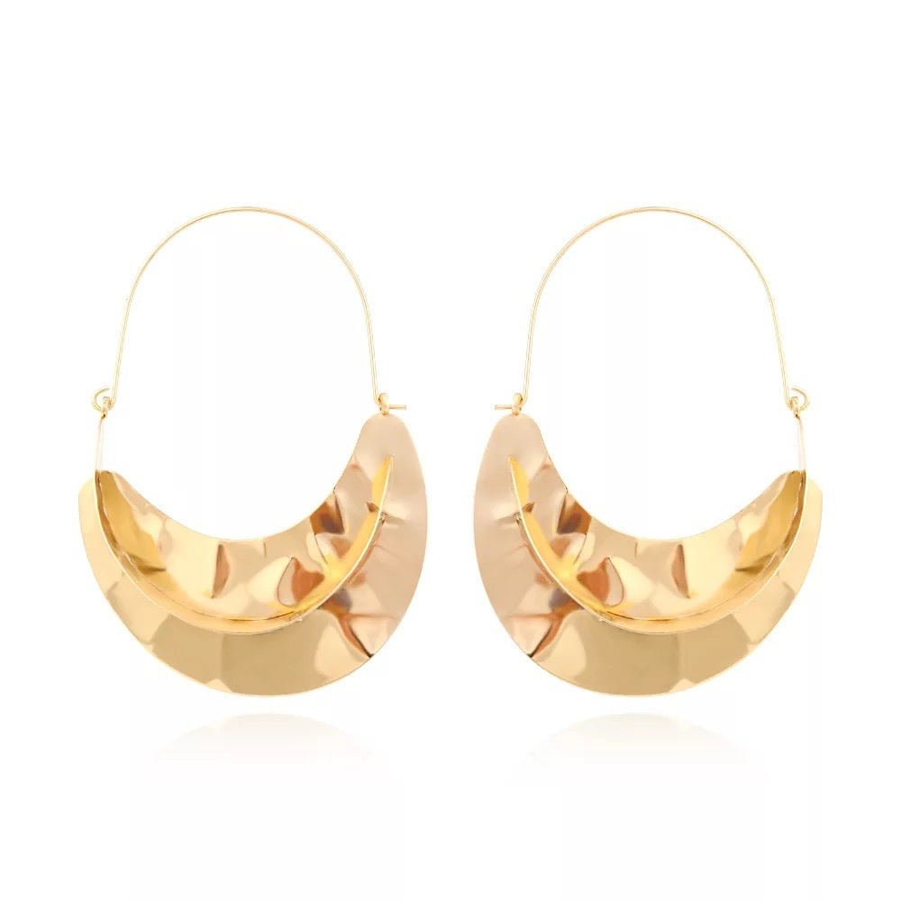 Large Statement Alloy Stud Earrings - Fatisha Boutique