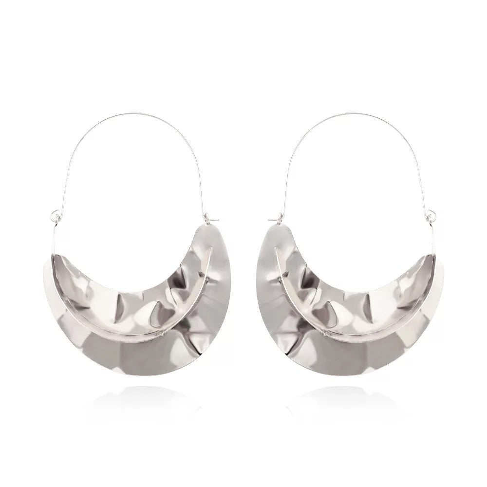 Large Statement Alloy Stud Earrings - Fatisha Boutique