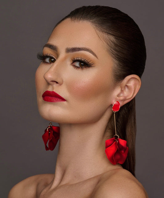 Lightweight Acrylic Flower Petals Wire Dangle Drop Earrings - Fatisha Boutique