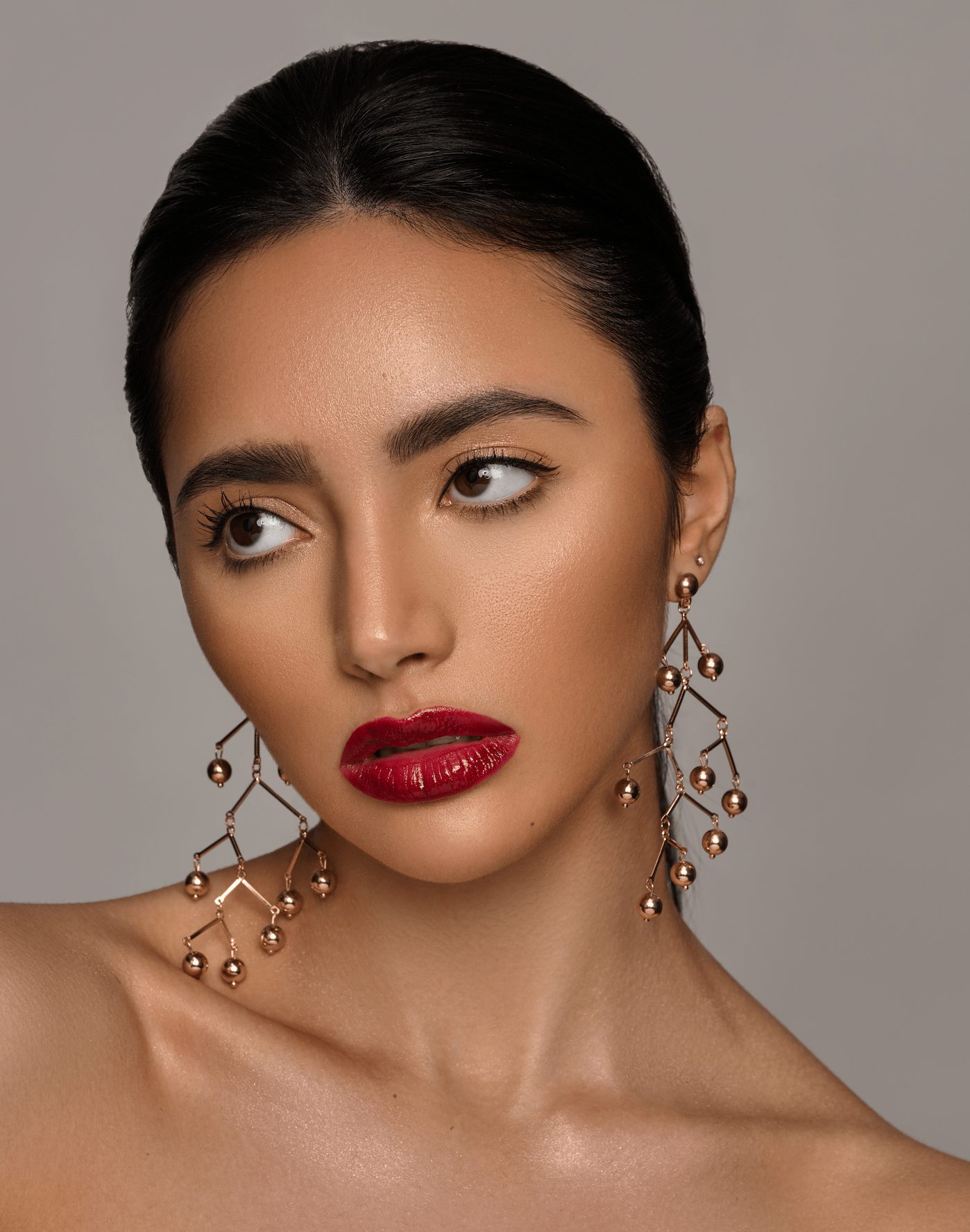 Long Statement Wire Beads Stud Earrings - Fatisha Boutique