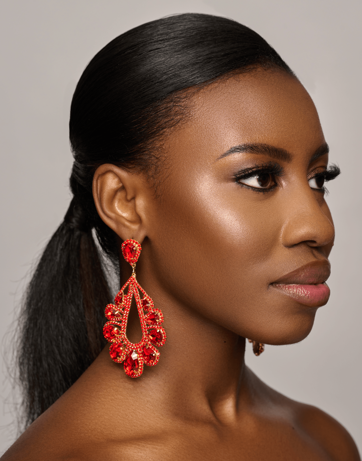 Luxury Teardrop Crystal Gemstones Rhinestones Statement Earrings - Fatisha Boutique