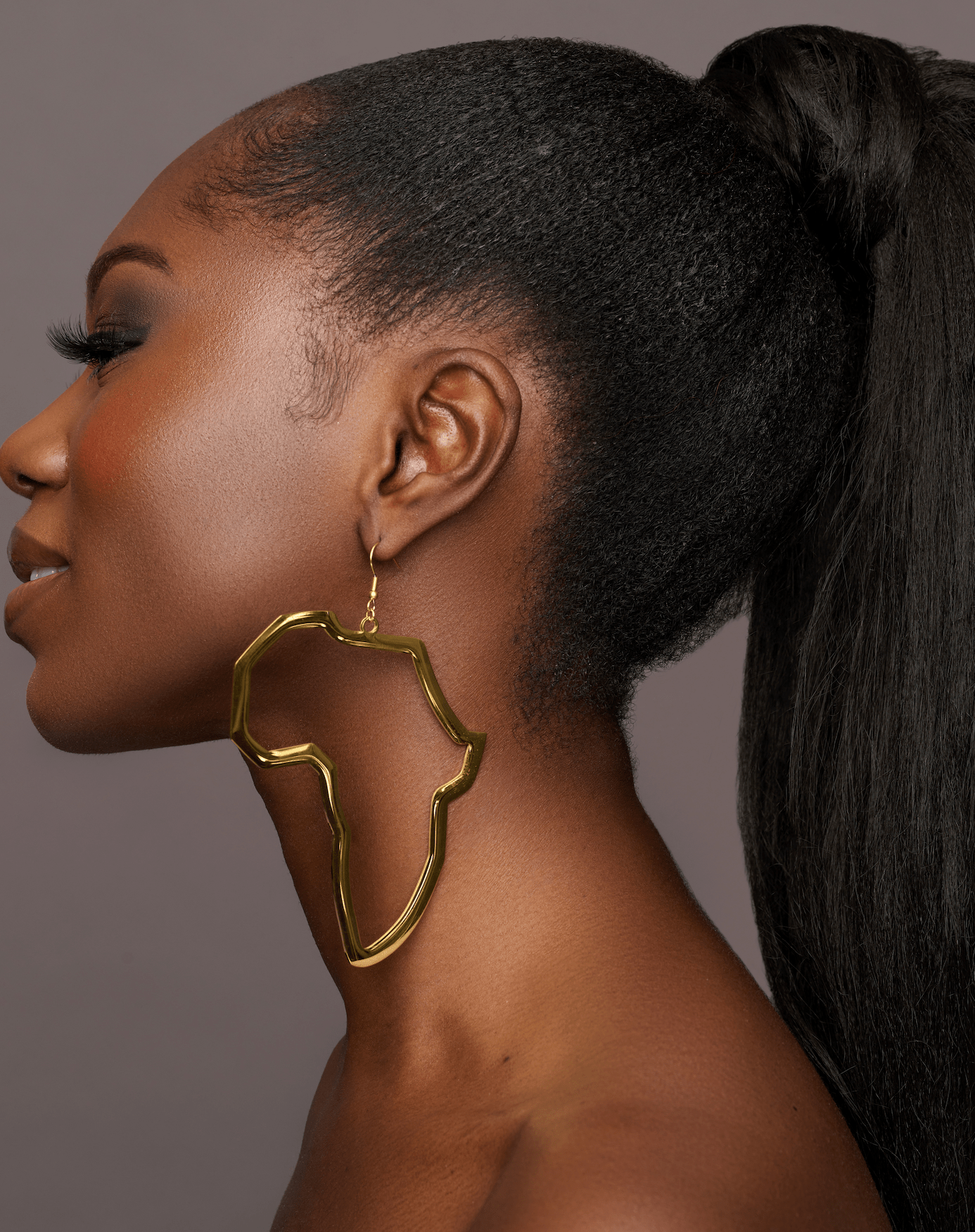 Oversized Africa Map Shape Stainless Steel Dangle Earrings – Bold Afrocentric Statement Jewellery - Fatisha Boutique