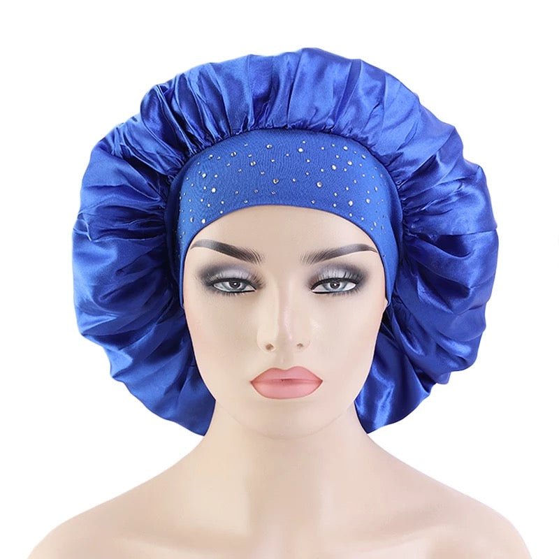 Rhinestone Band Satin Silk Single Layered Bonnet Caps - Fatisha Boutique