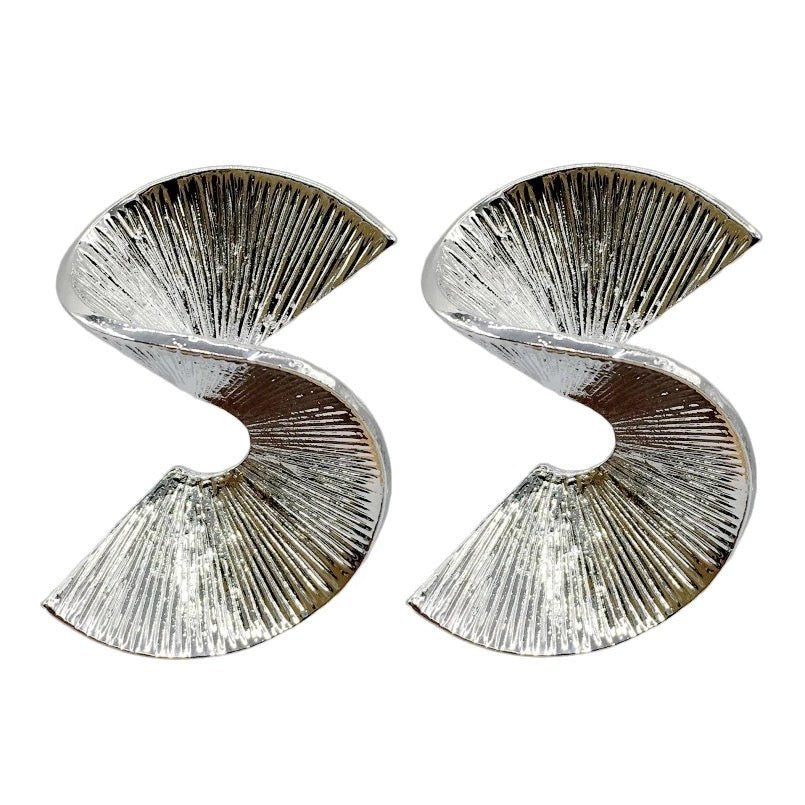 Spiral Shaped Design Metal Stud Earrings - Fatisha Boutique