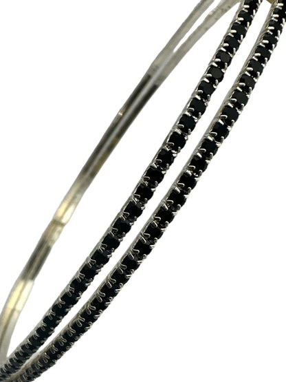 10CM Black Rhinestones Statement Hoop Earrings - Fatisha Boutique