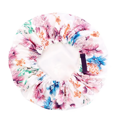 Adjustable Reversible Satin Silk Bonnet Cap – Double Layered Printed Sleep Cap for Hair Protection