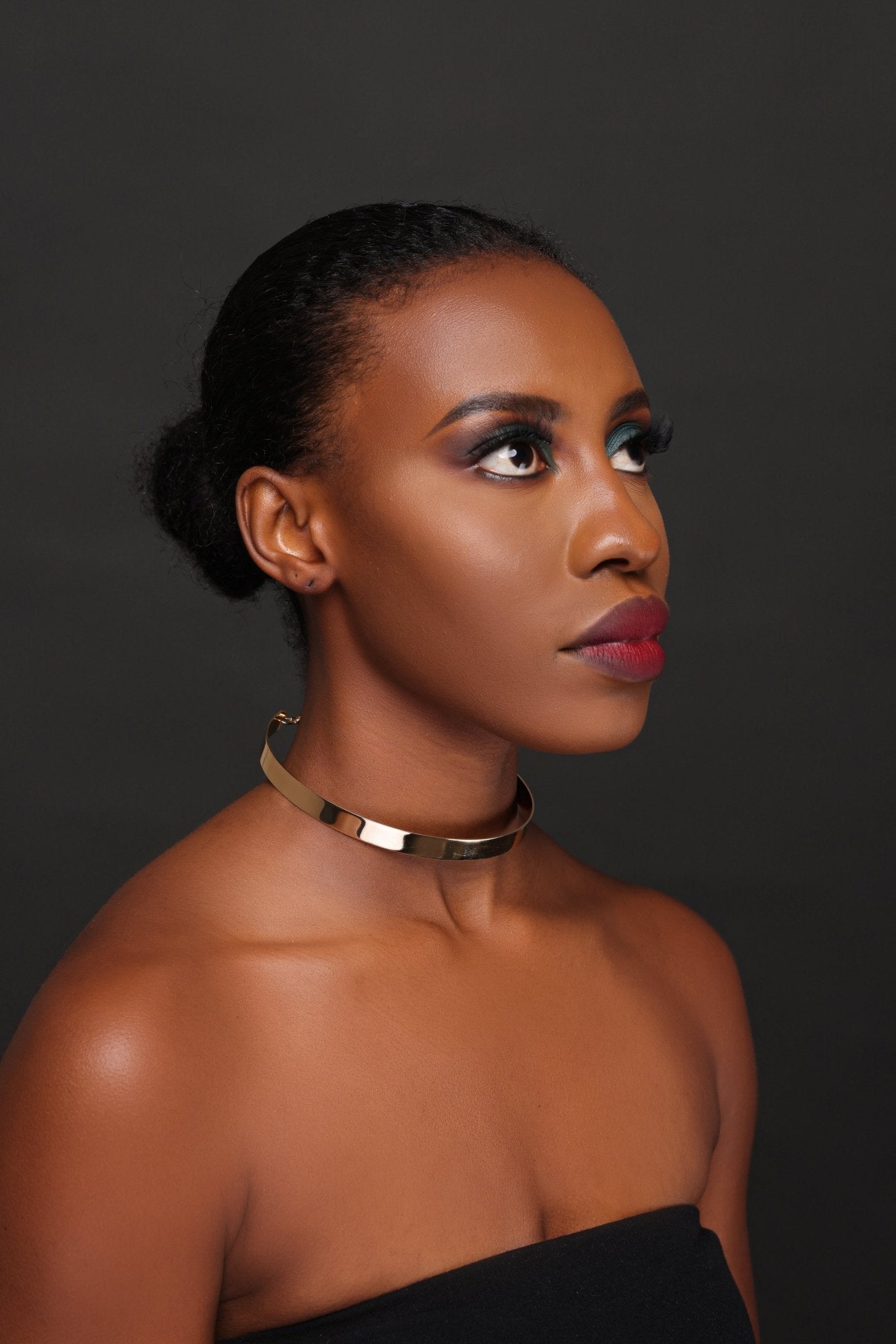 1CM Small Metal Collar Choker Necklace | Minimalist & Adjustable | Gold & Silver - Fatisha Boutique