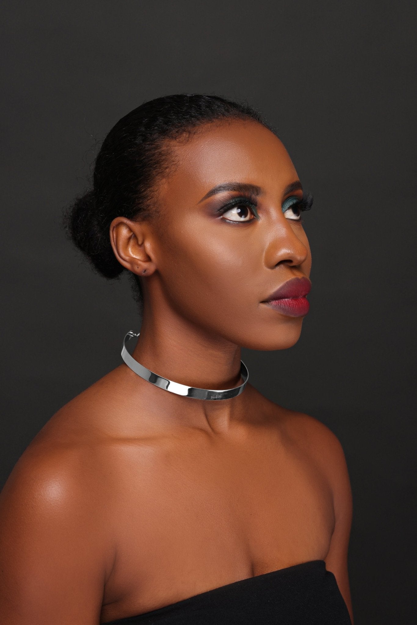 1CM Small Metal Collar Choker Necklace | Minimalist & Adjustable | Gold & Silver - Fatisha Boutique