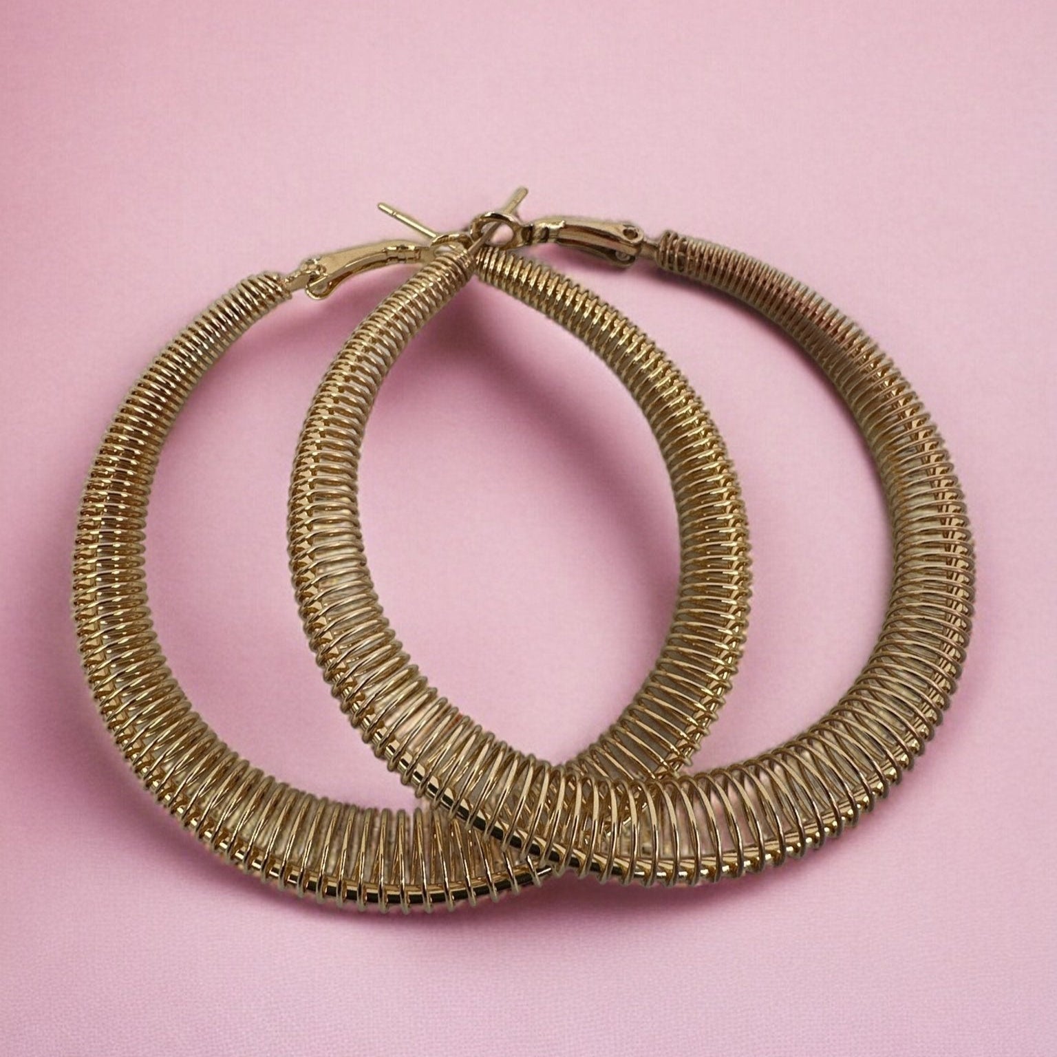 6CM Chunky Spring Style Statement Hoop Earrings - Fatisha Boutique