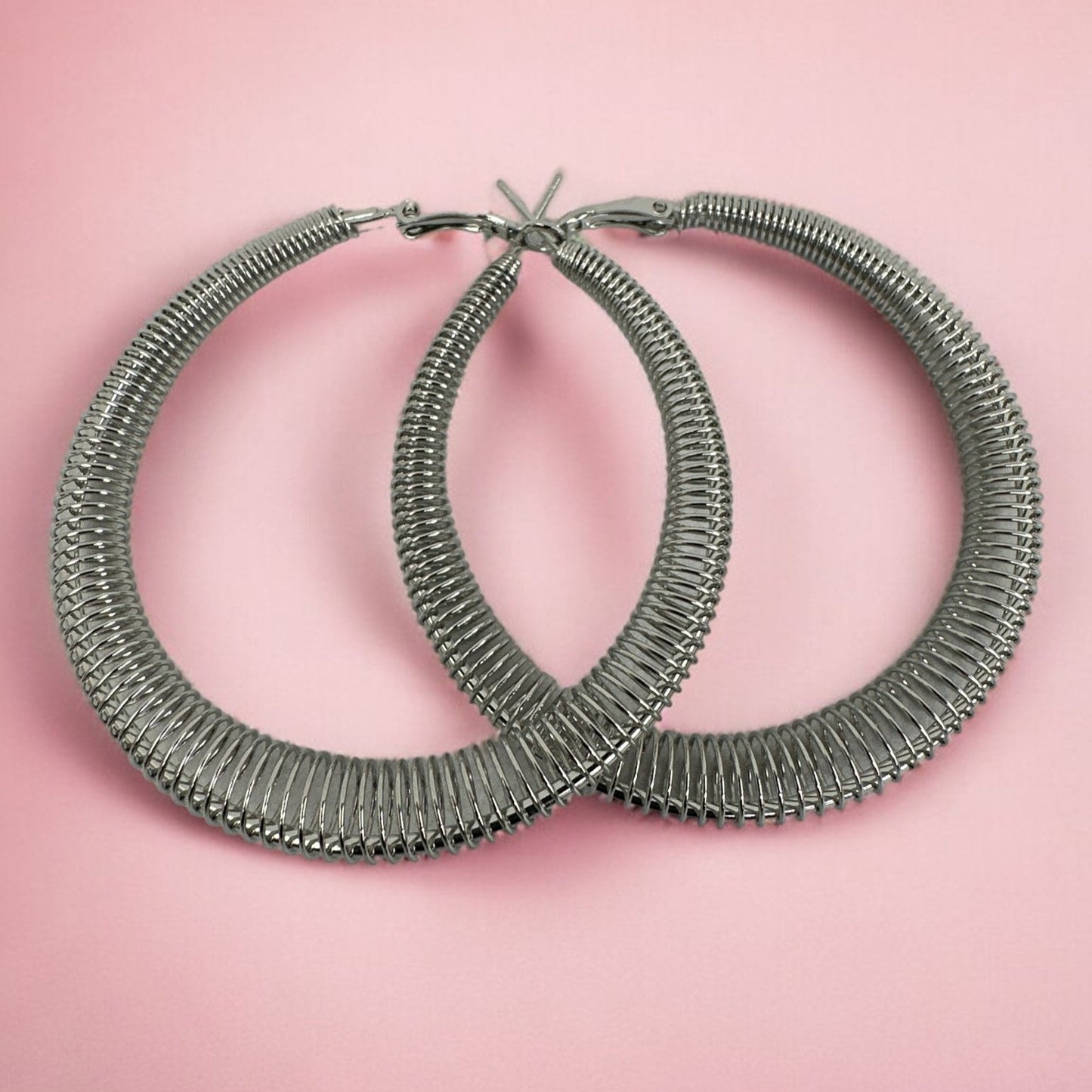 6CM Chunky Spring Style Statement Hoop Earrings - Fatisha Boutique
