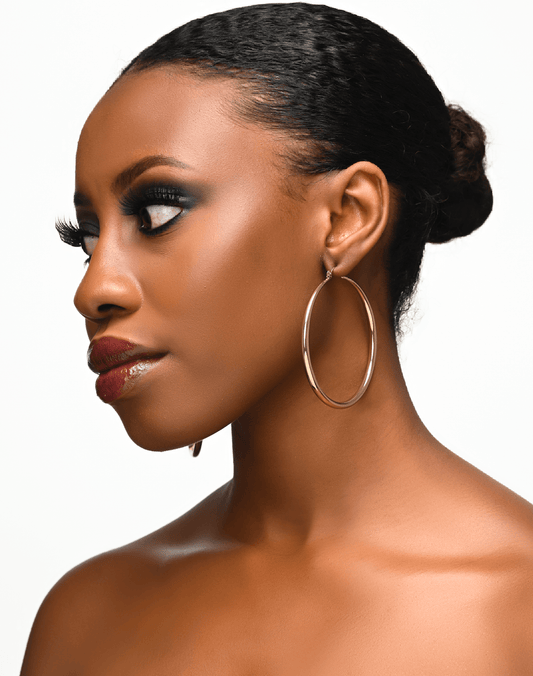 7CM Chunky Gold Statement Hoop Earrings - Fatisha Boutique