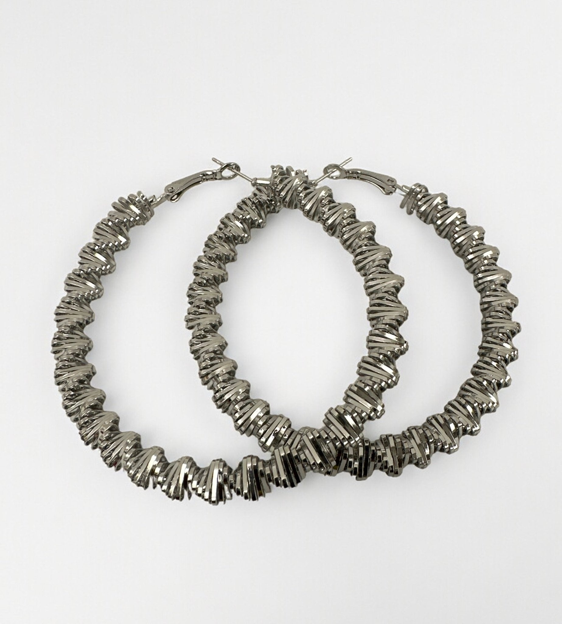 7CM Chunky Spiral Spring Metal Design Statement Hoop Earrings - Fatisha Boutique