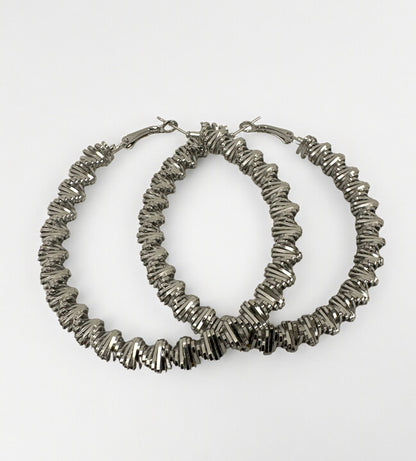7CM Chunky Spiral Spring Metal Design Statement Hoop Earrings - Fatisha Boutique