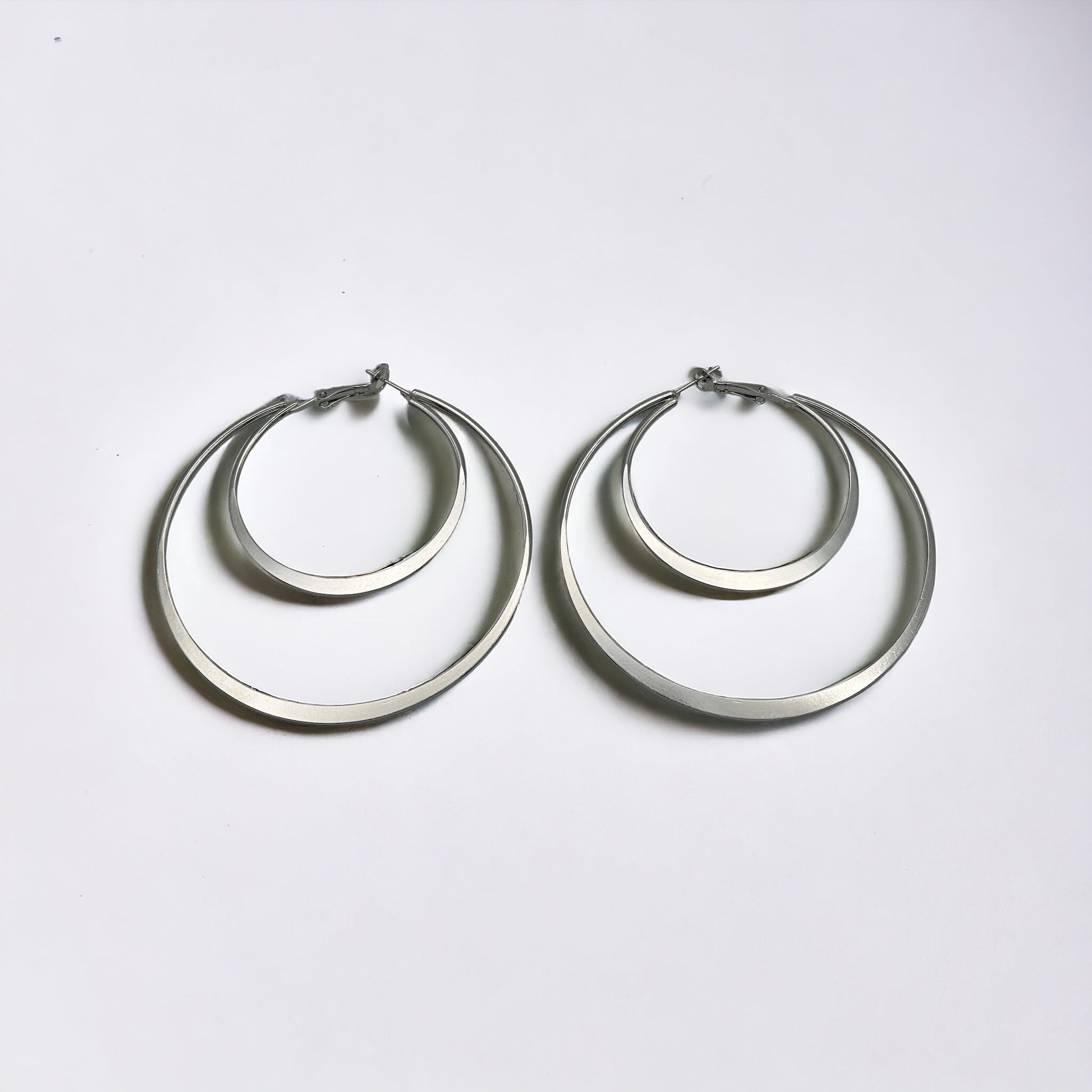 7CM Double Circles Statement Hoop Earrings - Fatisha Boutique