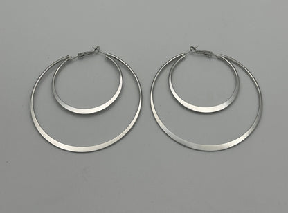 7CM Double Circles Statement Hoop Earrings - Fatisha Boutique