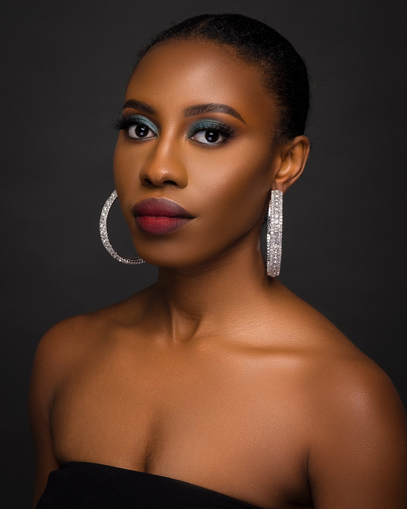 7CM Luxury Crystal Rhinestones Statement Hoop Earrings - Fatisha Boutique