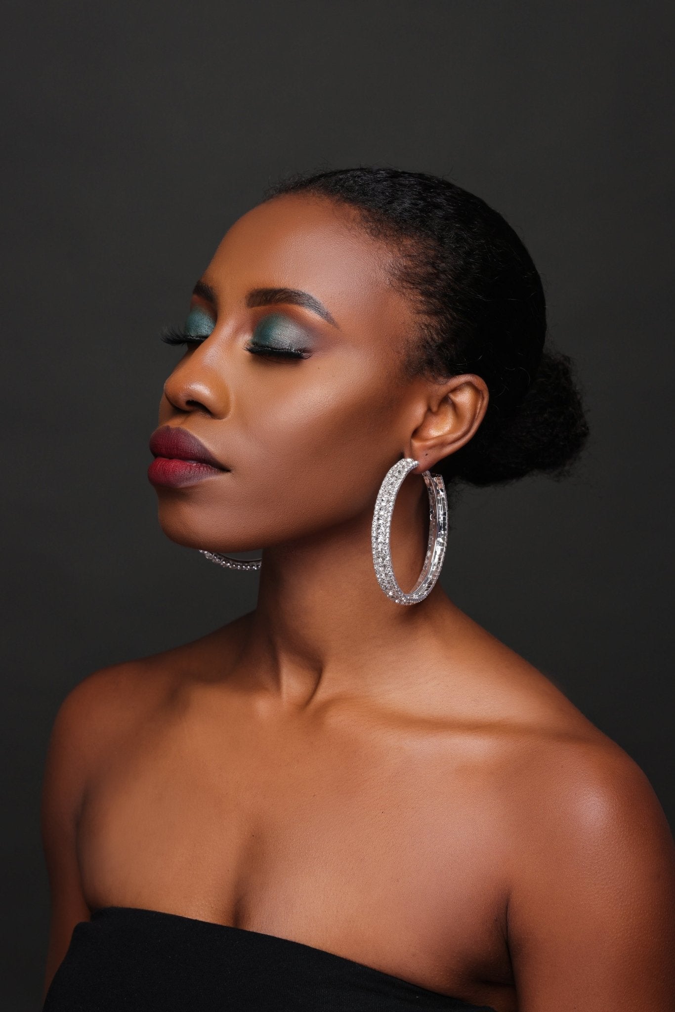 7CM Luxury Crystal Rhinestones Statement Hoop Earrings - Fatisha Boutique