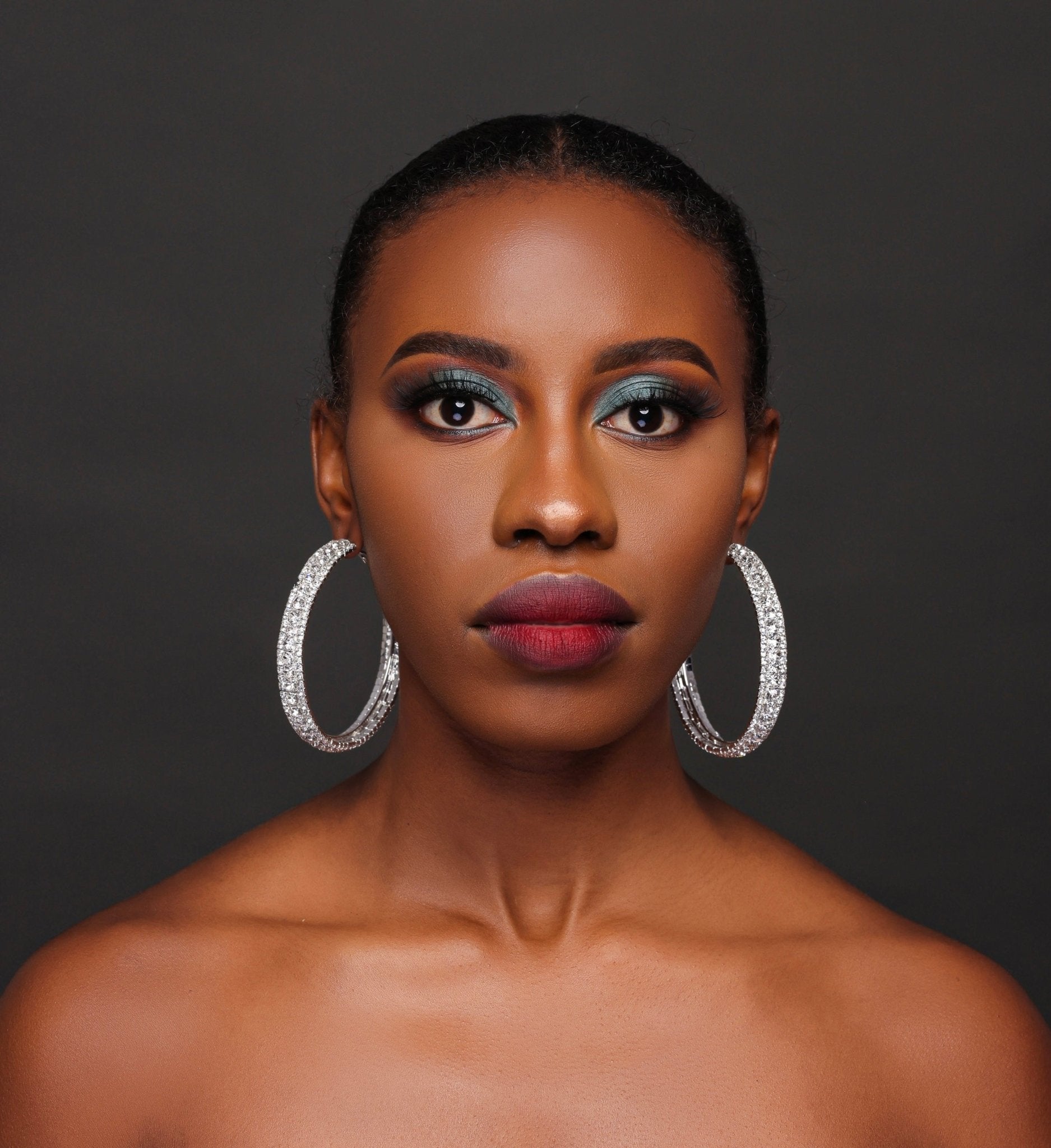 7CM Luxury Crystal Rhinestones Statement Hoop Earrings - Fatisha Boutique