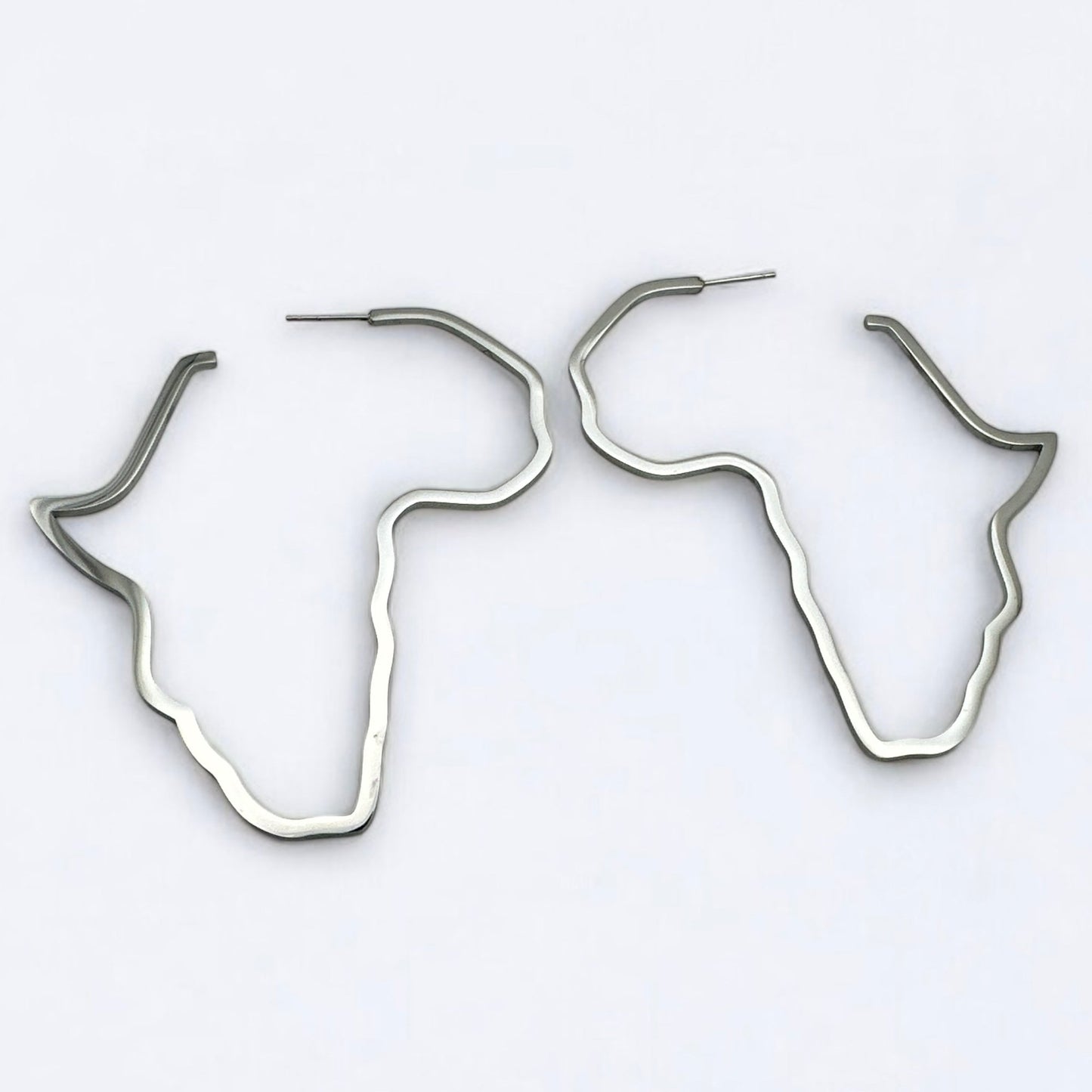 7cm Stainless Steel Africa Map Hoop Earrings – Afrocentric Bold Fashion Jewellery - Fatisha Boutique