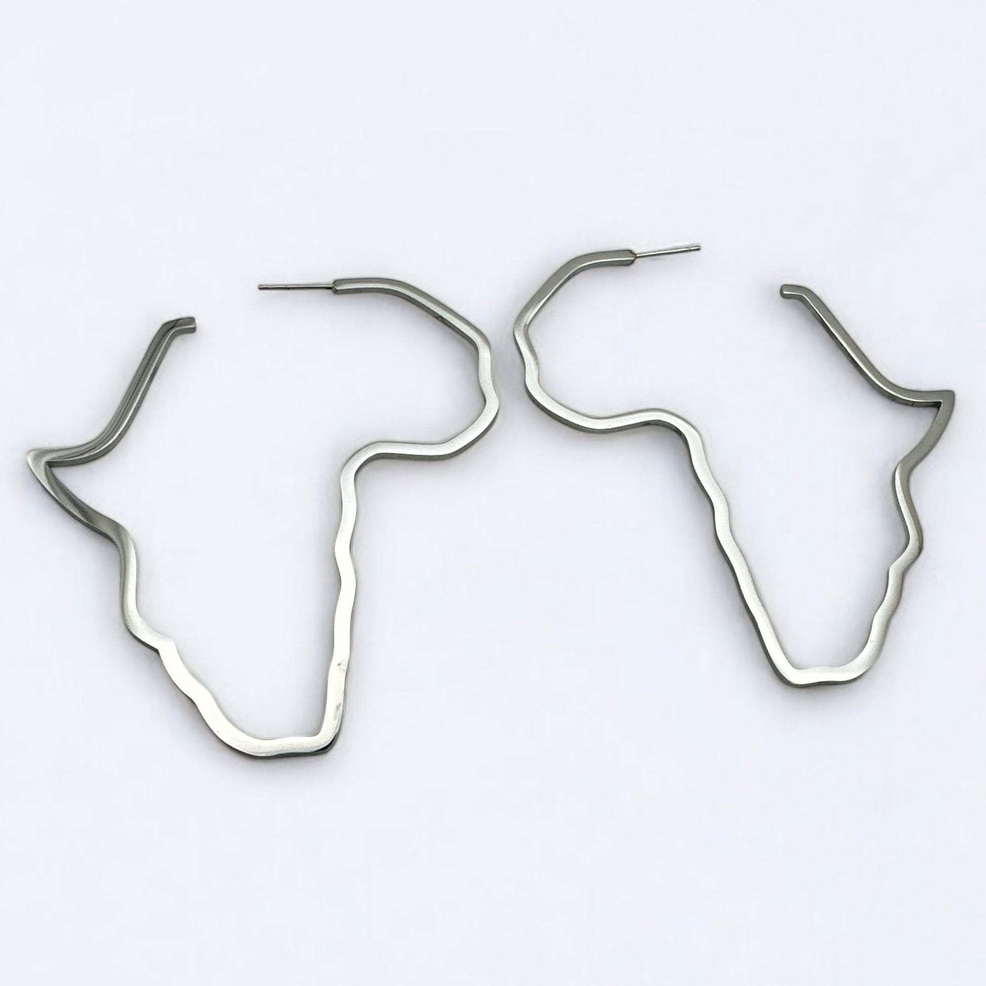7cm Stainless Steel Africa Map Hoop Earrings – Afrocentric Bold Fashion Jewellery - Fatisha Boutique