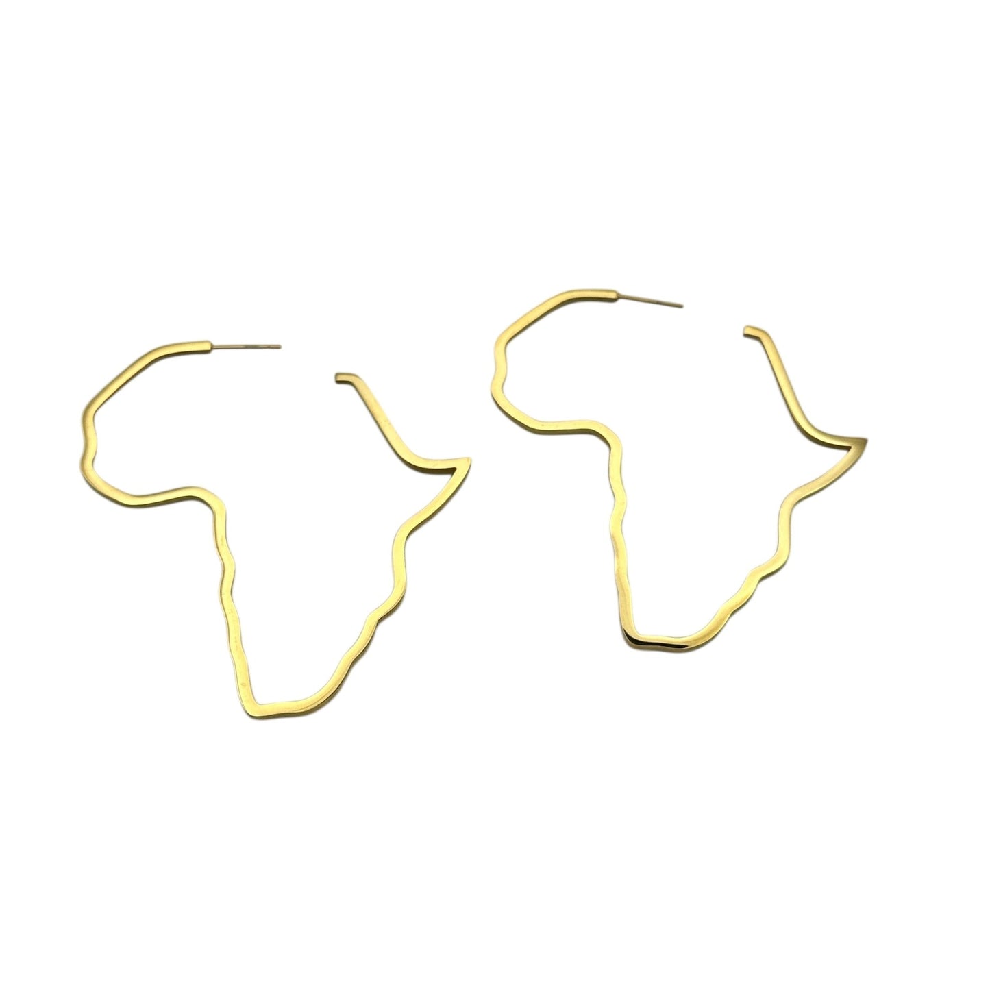 7cm Stainless Steel Africa Map Hoop Earrings – Afrocentric Bold Fashion Jewellery - Fatisha Boutique