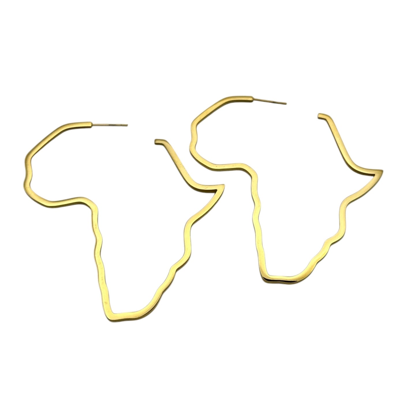 7cm Stainless Steel Africa Map Hoop Earrings – Afrocentric Bold Fashion Jewellery - Fatisha Boutique
