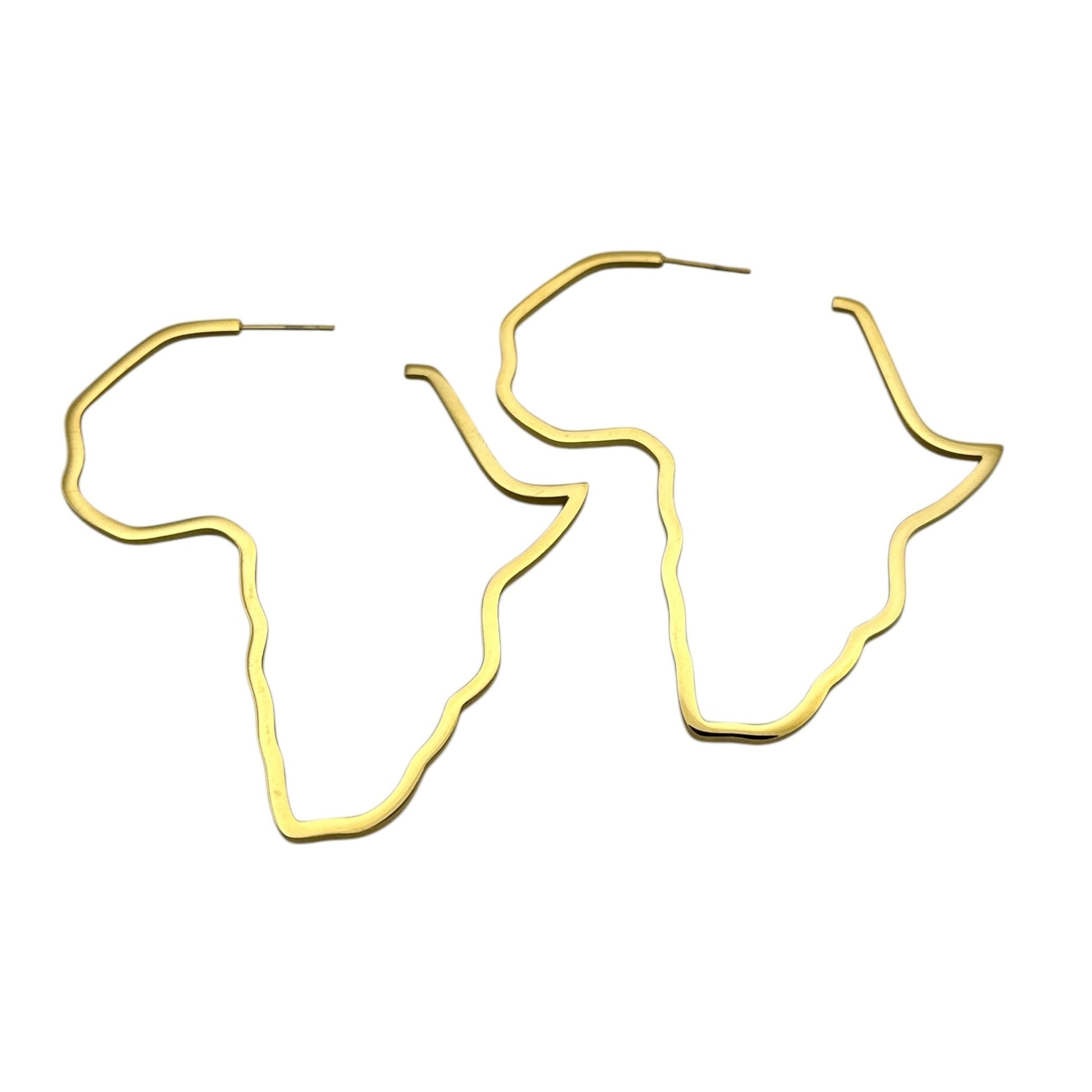 7cm Stainless Steel Africa Map Hoop Earrings – Afrocentric Bold Fashion Jewellery - Fatisha Boutique