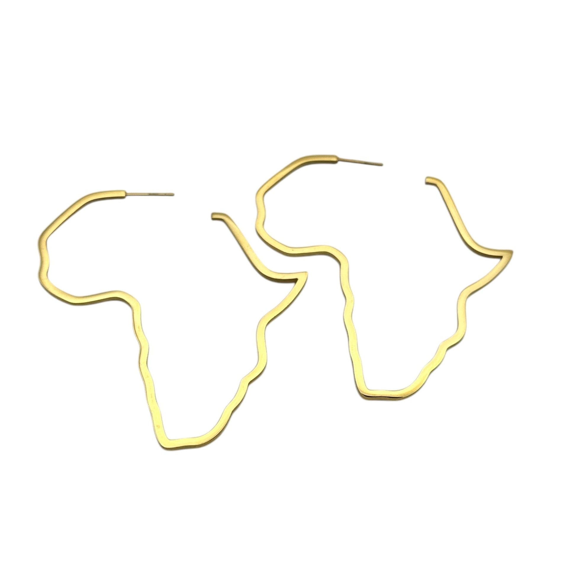 7cm Stainless Steel Africa Map Hoop Earrings – Afrocentric Bold Fashion Jewellery - Fatisha Boutique